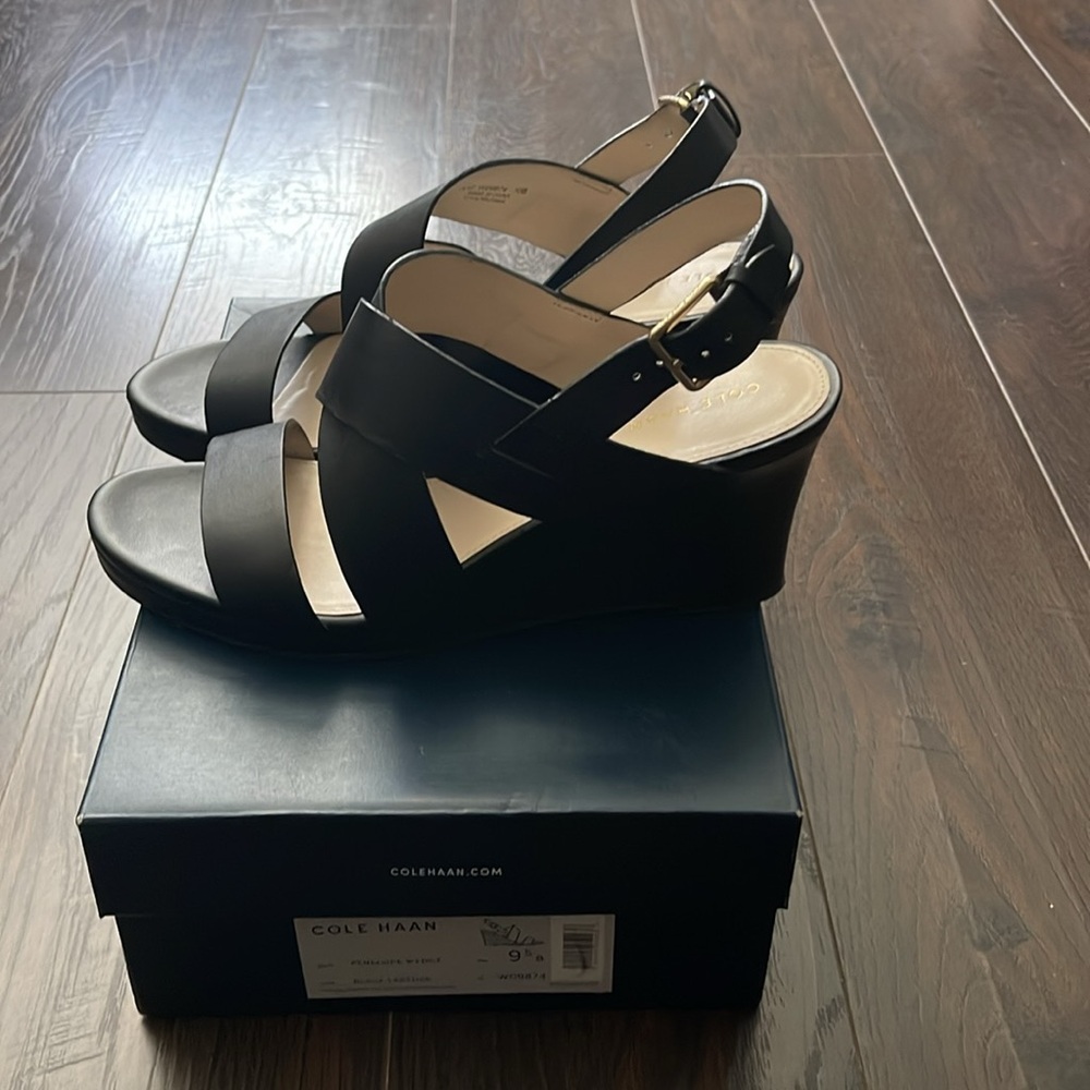 Cole Haan Black Strappy Sandals - Picture 3 of 3